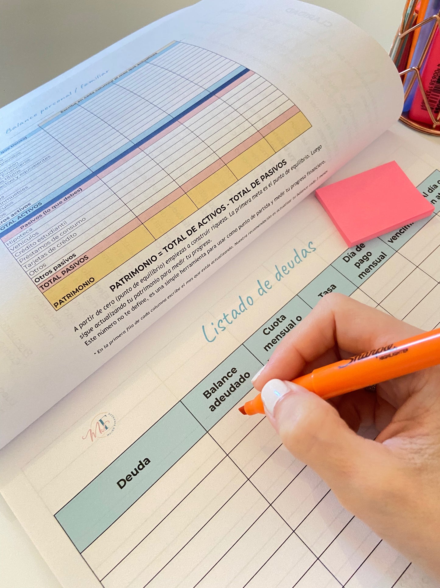 Planner Finanzas Brillantes (planificador financiero de 12 meses imprimible)