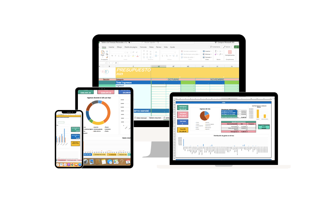 Tablero de Claridad Financiera Pro (Excel): planificador financiero en Excel para 12 meses